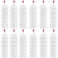 Los mejores  - 12 Pcs Squeeze Bottle 250ml Exprimir Botella de Salsas con Tapas- Dispensador de Botellas Plástico para Condimento…
